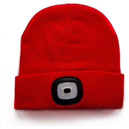 Hue med Lmell LED-pandelampe, ikke-genopladelig, aftagelig. Trendy strikket hue Unisex LED