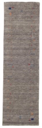 Gabbeh Loom Frame 80X300 Mały Szary Chodnik Dywan Wełniany