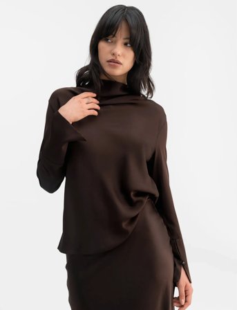Ahlvar Gallery Ayumi Silk Blouse - Brown - L