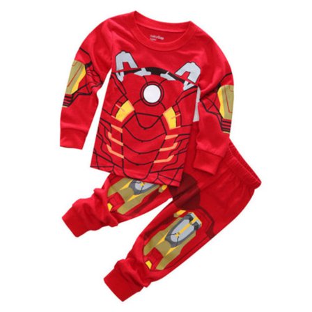 Barn Gutter Langarmede Bukser 2stk Outfits Marvel Iron Man Kostyme I