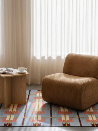 Tapis De Laine Sigrid Bleu/Multicolore Oeko-Tex