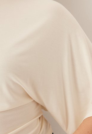 BUBBLEROOM-Wide Sleeve Fitted Tee-M