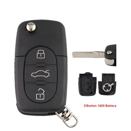 Audi A2 A3 A4 A6 A8 B5 TT RS4 Quattro 1994 - 2004 vanhoille malleille 2/3 painikkeen kääntötaittuva avainkotelon kuori HU66 terä