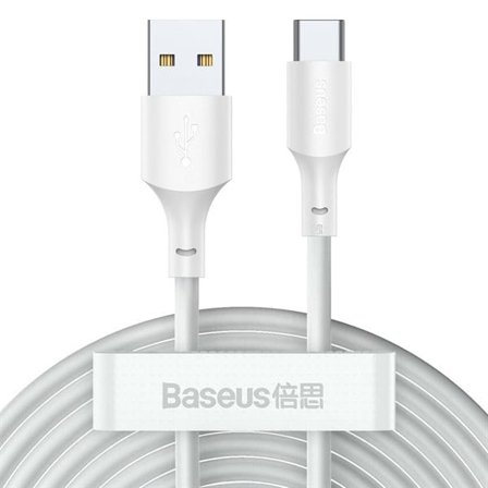 Baseus USB till USB-C-kabel 40W 1,5m 2-pack - Vit
