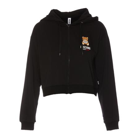 Moschino Short Hoodie Sort, Dame