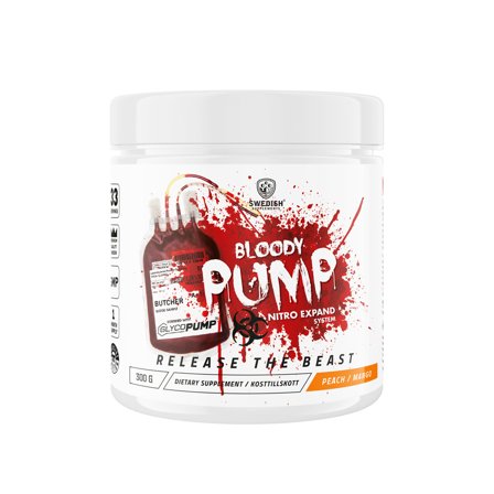 Swedish supplements Bloody Pump - 300 g - Peach Mango - Kosttilskud, Preworkout-boost