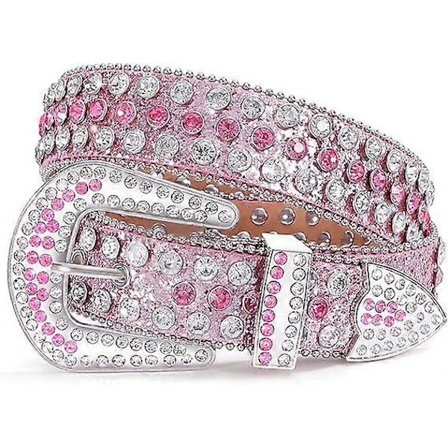 Dame Rhinestone Bælte Stilfuldt Skinnende Krystal Western Bælte Cowgirl Cowboy Bling Besat Læderbælte