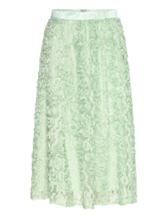 3D Flower Midi Skirt Green Bubbleroom