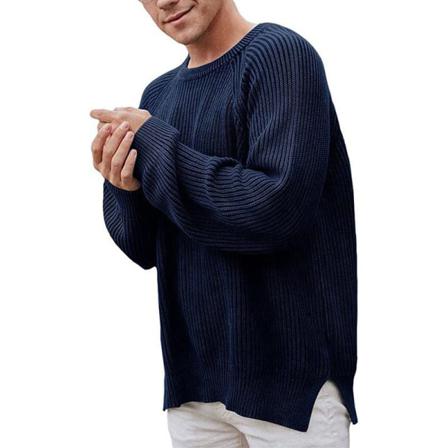 Långärmad Tröja För Män Vinter Varma Jumper Toppar