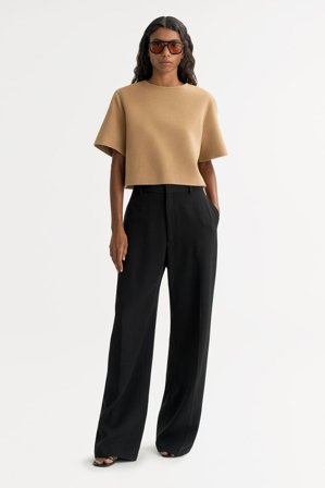 Soft Goat - Woven Top - Kashmirtröja dam - L - Camel