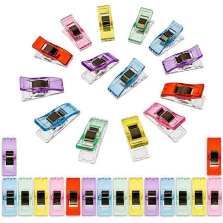 Tygklämmor, 30-pack, Alternativ till nålar för att hålla ihop tyglager, Håller tygsömmar stadigt samman, Symaskinstillbehör, Multi-Pu