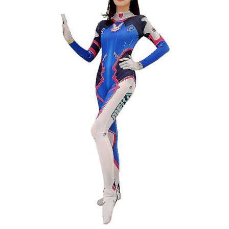 Overwatch D.Va Spillsdrakt for Kvinner Jumpsuit Fancy Up Kostyme