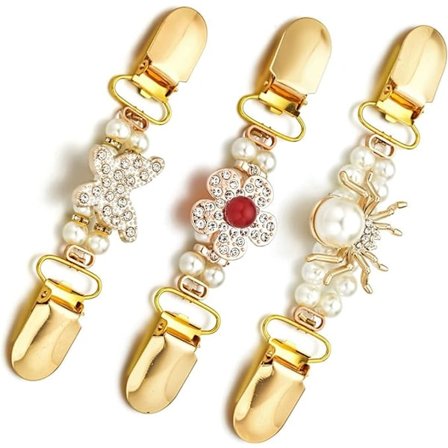 3-delad koftklipp, Vintage koftklipp för tröja, skjorta, klänning, halsduk, jacka