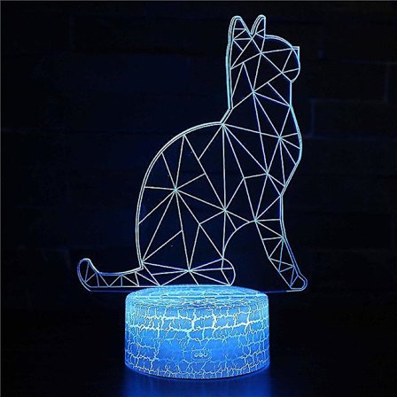 3D optiska illusionslampor 7 färger Touch Change Switch Nattljus Art Deco Skapa en romantisk atmosfär