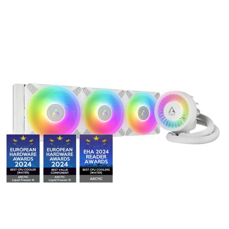 Arctic Liquid Freezer III 360 A-RGB, hvit, 3x120mm - støtter bl.a LGA1700, LGA1851 og AM5