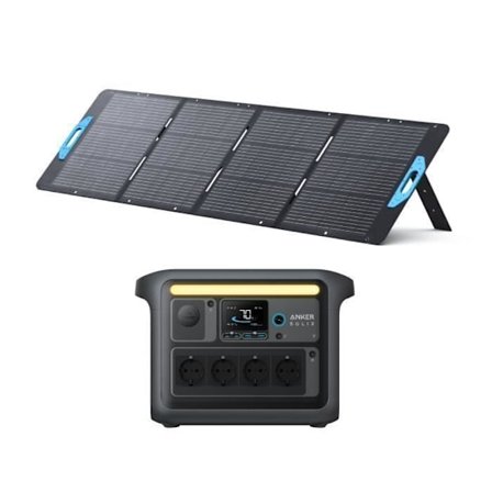 KIT Elektrisk station Anker SOLIX C1000X med solpanel 200W