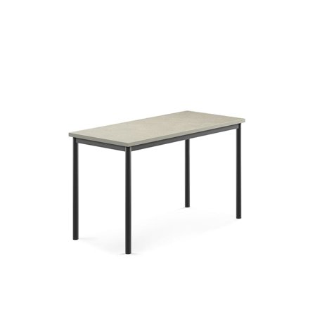 Stół SONITUS, 1200x600x720 mm, jasnoszare linoleum, antracyt