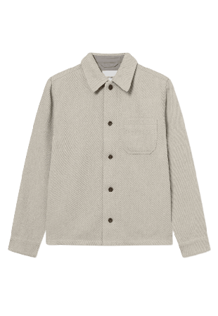 LES DEUX Hamilton Twill Wool Overshirt Kavajer Herr Vit S