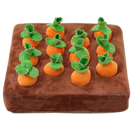 Interaktive hundelegetøj, gulerods-snusemåtte til hunde, plys-puslespil 2 i 1, næsearbejde, foderspil til kæledyr, stresslindring