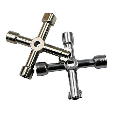 Værktøjssæt til radiatornøgle, messing radiatornøgle, VVS-nøgle, trekantnøgle, skabnøgle, stiknøgler til radiatorer, gas-, el- og vandmålerkasser (2 