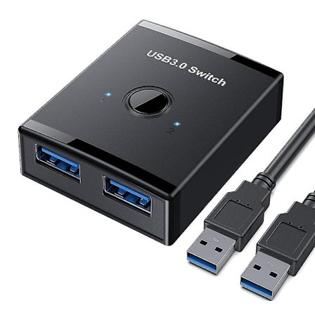 USB 3.0 Växelomkopplare, Bidirektionell 2 In 1 Ut / 1 In 2 Ut USB KVM-Växel
