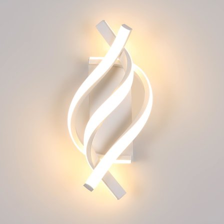 Moderne 22W LED Væglampe til Indendørs Brug, Buet Design, 3000K Varm Hvid, Hvid[JUN] hvid