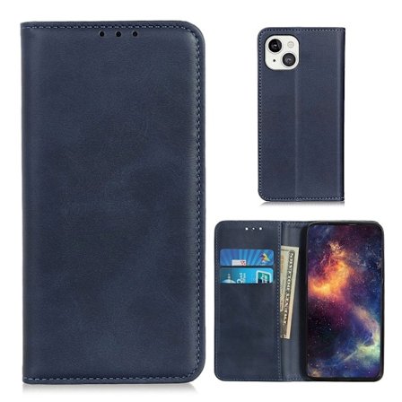 Äkta läder iPhone 13 fodral - Blå