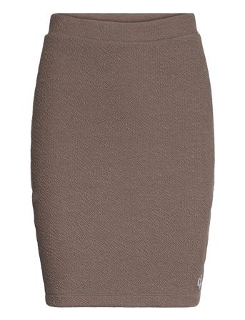 Slub Rib Mini Skirt Knälång Kjol Brun Calvin Klein Jeans