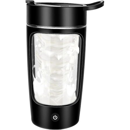 Elektrisk Protein Shaker Flaska, 650ml/22 oz Blender Flaskor Portabel Mixer Kopp/USB Uppladdningsbar Protein Shaker (Svart) -Yx