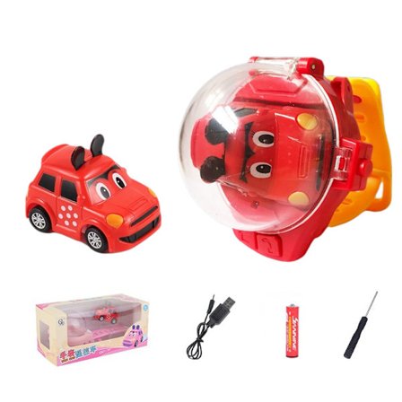 (1 Pack) Bilklocka Leksak Elektrisk Barn Mini Racing Fjärrkontroll Bil Bilklocka (Röd Mini (Uppladdningsbar Version + 7:e Batteri + Skruvmejsel))