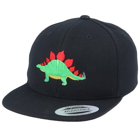 Kiddo Cap - Kids Stegosaurus Black Snapback Snapback Black Cap - @ Hatstore