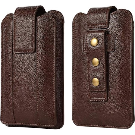 Nahkainen vyökotelo matkapuhelimelle, musta, nahkainen älypuhelimen vyökotelo, pystysuora vyöklipsipussi matkapuhelimen kotelo vyölaukku säädettävällä