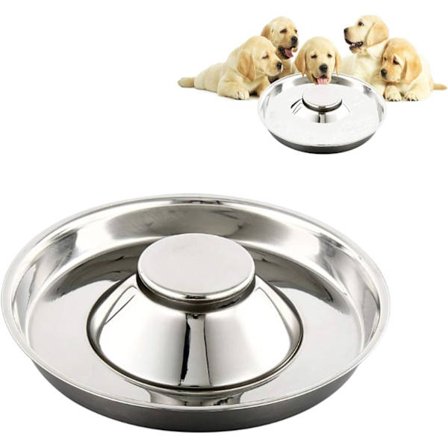 Rostfritt Stål Långsam Matningshundskål, (26cm) Valp Avvänjning B,ZQKLA