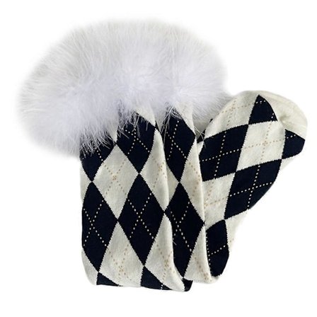Dame Student Pelsaktig Fjærkant Knehøye Sokker College Stil Argyle Diamant Rutemønster Lolita Julestrømper