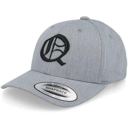 Kiddo Cap - Grå adjustable Keps - Kids Q Letter 3d Heather Grey Adjustable @ Hatstore