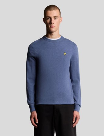 Lyle & Scott Lambswool Blend Crew Neck Jumper - Purple - M