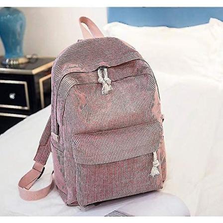 Ryggsäck Stil Mjukt tyg Ryggsäck Kvinnlig Manchester Design Pink