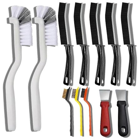 12 stk. Spaltebørster for rengjøring Spalte Rengjøringsbørstesett Hard Bust Spalte Rengjøringsbørste Su