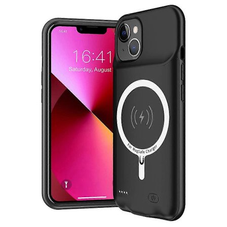 B88 iPhone 13 7000mAh Genopladeligt Batteri Cover, TPU/ABS Opladningsskal med MagSafe, Lyd Support