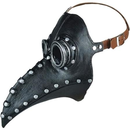 Halloween Lang Nese Fuglemaske PU Lær Pestdoktor Hodeplagg Gotisk Steampunk Middelaldersk Maske