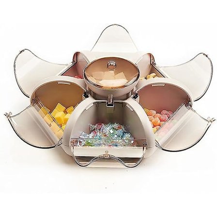 Snacks förvaringslåda med lock blomma form snacks serveringsbricka frukt torr behållare