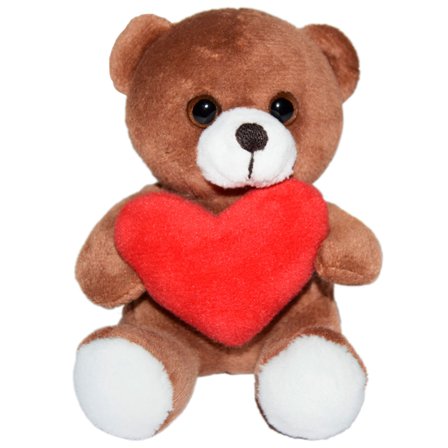 Brun Bamse med Hjerte 10 cm