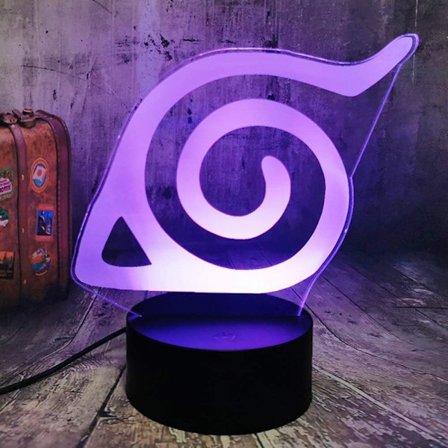 3D LED Yövalo Naruto Konoha Logo Värikäs Yövalo Lapsen Makuuhuoneen Koristeeksi Naruto Valo Kylmä Led Kosketus Kaukosäädin Pöytälamppu Anime Lahja Ch