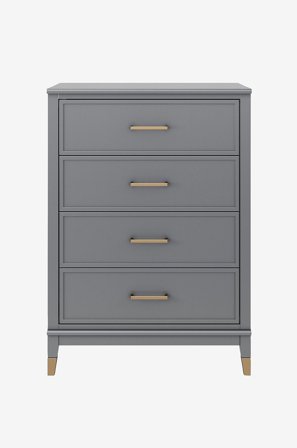 CosmoLiving by Cosmopolitan - Kommode med fire skuffer Westerleigh - Grå - Kommoder - Fra Homeroom