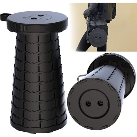 Dewenwils Kannettava kokoontaitettava retkijakkara teleskooppinen puinen askelma U