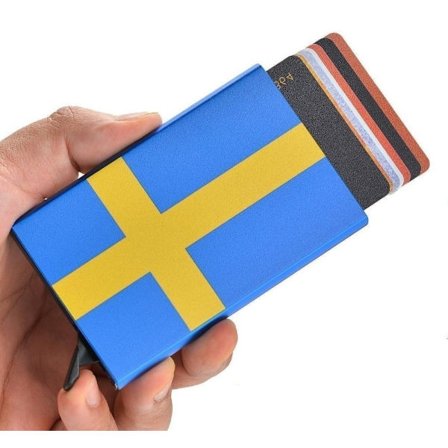 Pop Up Korthållare . Sverige Flagga