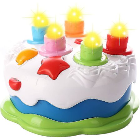 Baby Bursdagskake Leke Med Lys Musikkleke For Alder 18m+ År Gammel Småbarn (FMY)