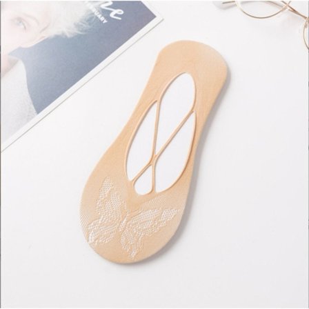 1 par Hollow Out Mesh Sokker Blonde Kort Sokker BEIGE