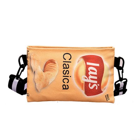 Morsom Potetgull Crossbody Håndveske Dame Lerret skulderveske