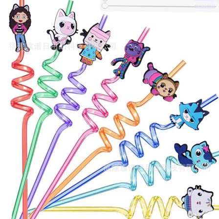 Gabby Dollhouse Födelsedagsfest dekorationer Bordsservis klistermärken Popcorn Box Serviser Rosa ballonger Fest gynnar barnens födelsedag